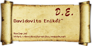 Davidovits Enikő névjegykártya
